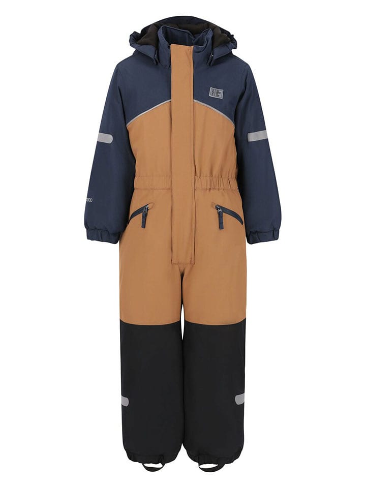Zigzag Kombinezon zimowy "Stonehill" w kolorze jasnobrązowo-granatowo-czarnym rozmiar: 98