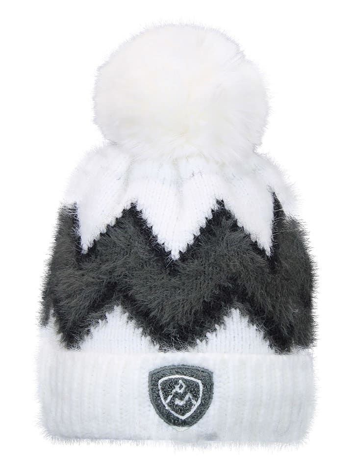 Peak Mountain Czapka "Mouton" w kolorze biało-antracytowym rozmiar: onesize