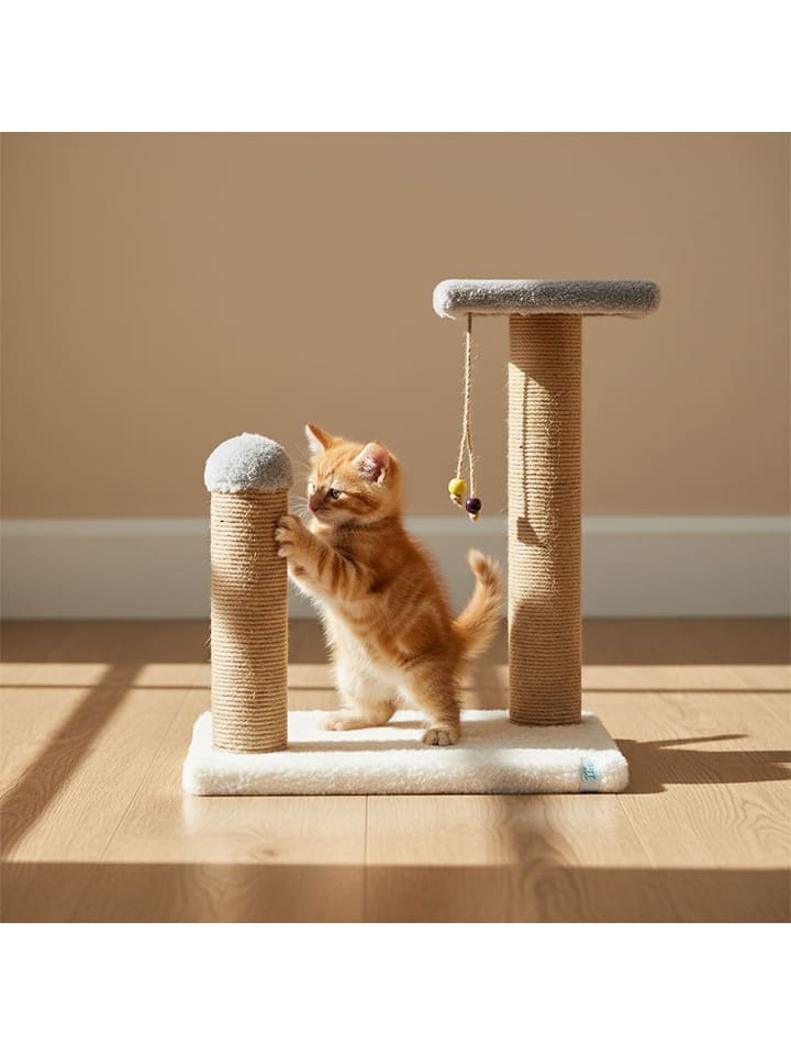 Paws&Whiskers Drapak "Else" w kolorze szaro-kremowym dla kota - 33 x 44 x 28 cm rozmiar: onesize