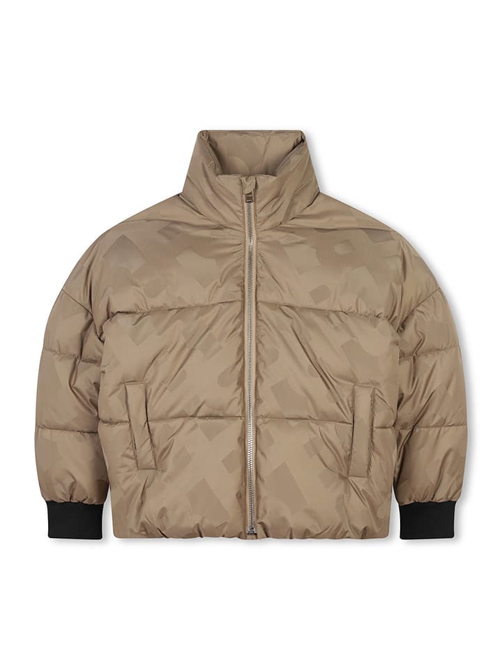 Hugo Boss Kids Kurtka pikowana w kolorze jasnobrązowym rozmiar: 176