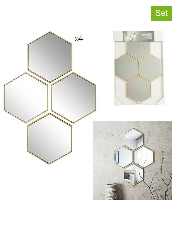 THE HOME DECO FACTORY Lustra (4 szt.) w kolorze złotym - 23 x 20 cm rozmiar: onesize