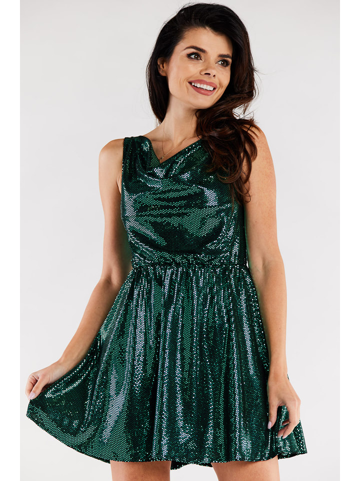 Awama Sukienka w kolorze zielonym rozmiar: M