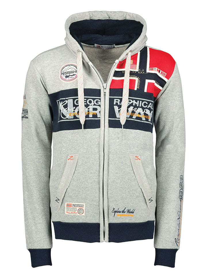 Geographical Norway Bluza w kolorze czerwono-szaro-granatowym rozmiar: S
