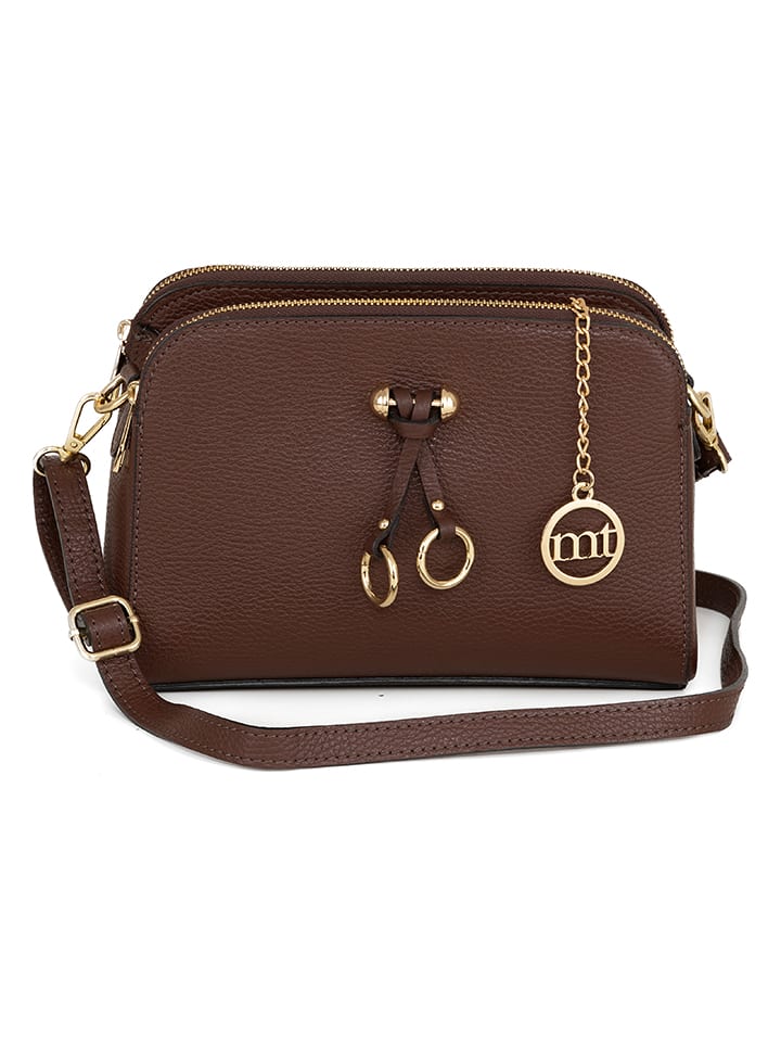 Mia Tomazzi Skórzana torebka "Certosa" w kolorze ciemnobrązowym - 24 x 16 x 8 cm rozmiar: onesize