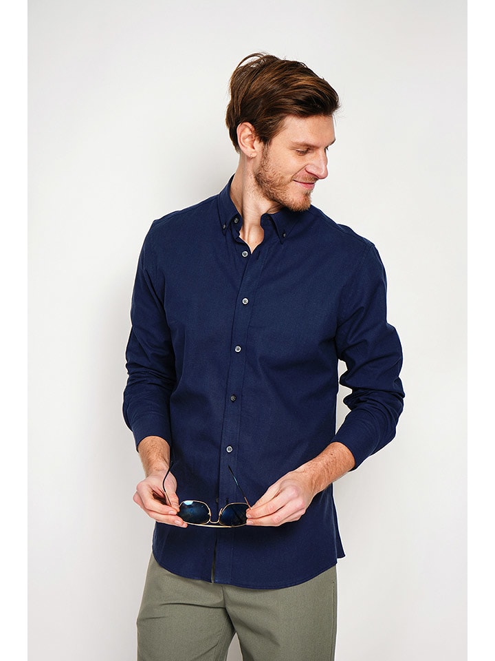 Secret du Lin Lniana koszula w kolorze granatowym rozmiar: 54