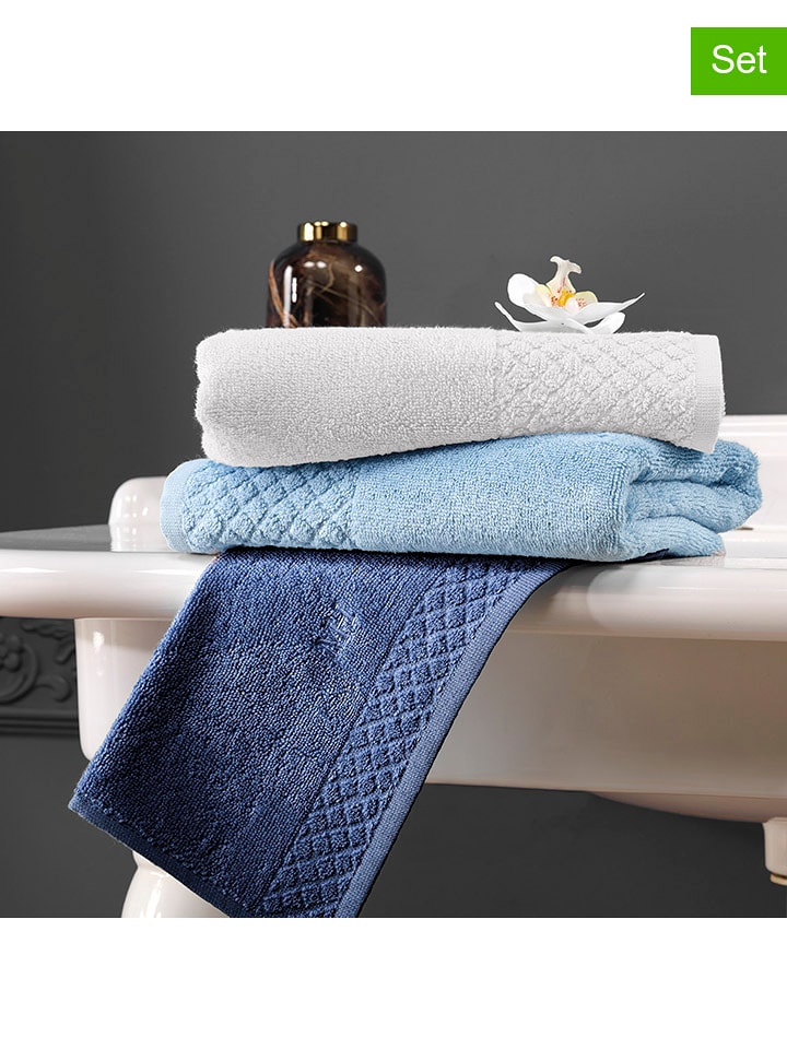 maison héritage PARIS Ręczniki (4 szt.) w kolorze granatowym dla gości rozmiar: 30x30 cm