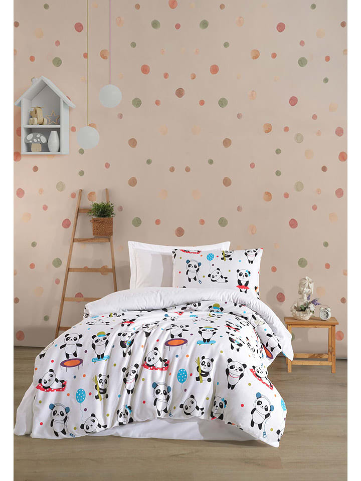 Elizabed Komplet pościeli w kolorze białym ze wzorem rozmiar: 135x200 cm