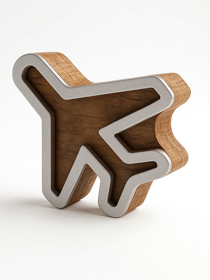 Samimi Stempel "Plane" w kolorze jasnobrązowo-białym - 6,5 x 7 cm rozmiar: onesize