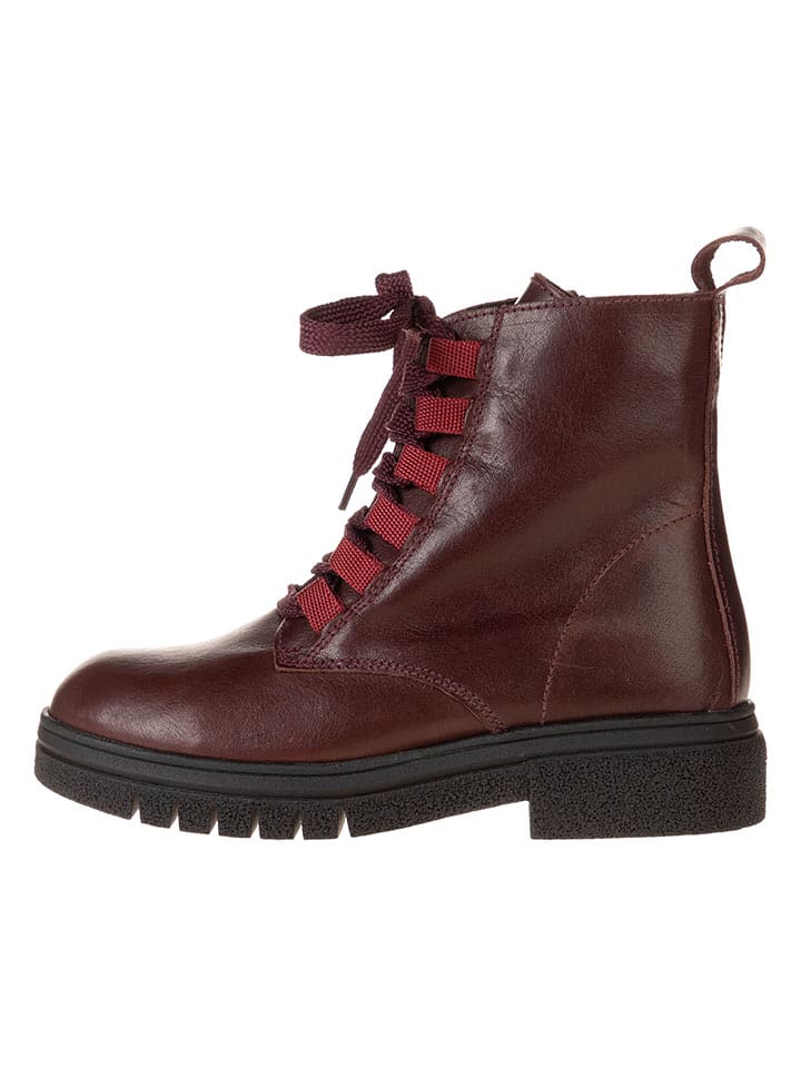 lamino Skórzane botki w kolorze czerwonym rozmiar: 38