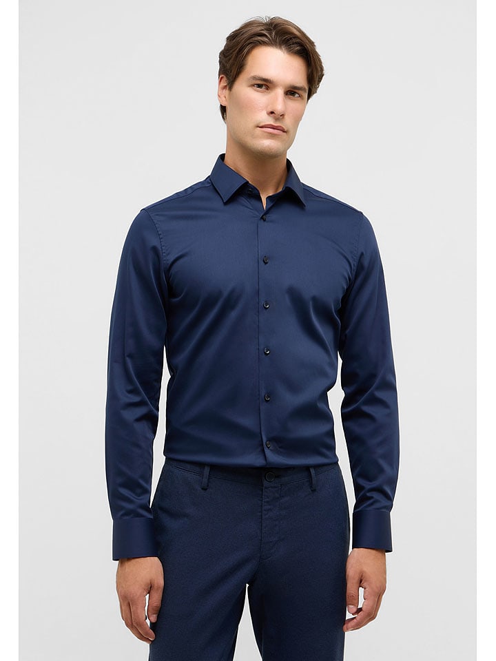 Eterna Koszula - Slim fit - w kolorze granatowym rozmiar: 38