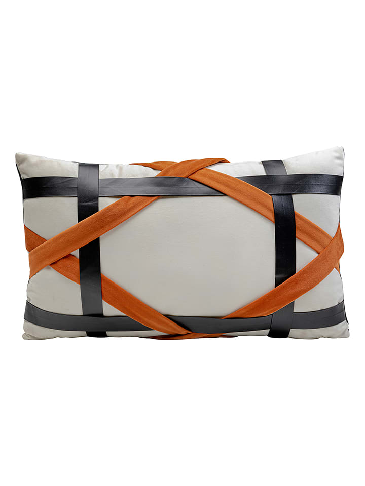 Kare Poduszka "Ring Of Fire" w kolorze biało-czarno-pomarańczowym - 50 x 30 cm rozmiar: onesize