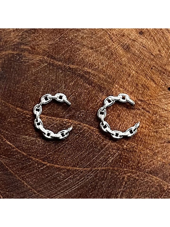 Les Petites Précieuses Srebrne kolczyki-kreole rozmiar: onesize