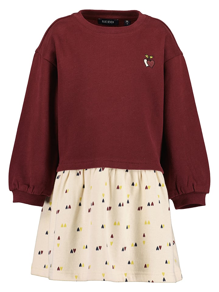 Blue Seven Sukienka dresowa w kolorze czerwono-beżowym rozmiar: 122