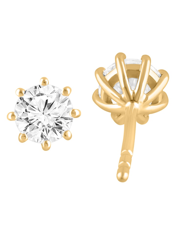 Diamonds lab grown Złote kolczyki-wkrętki z diamentami rozmiar: onesize