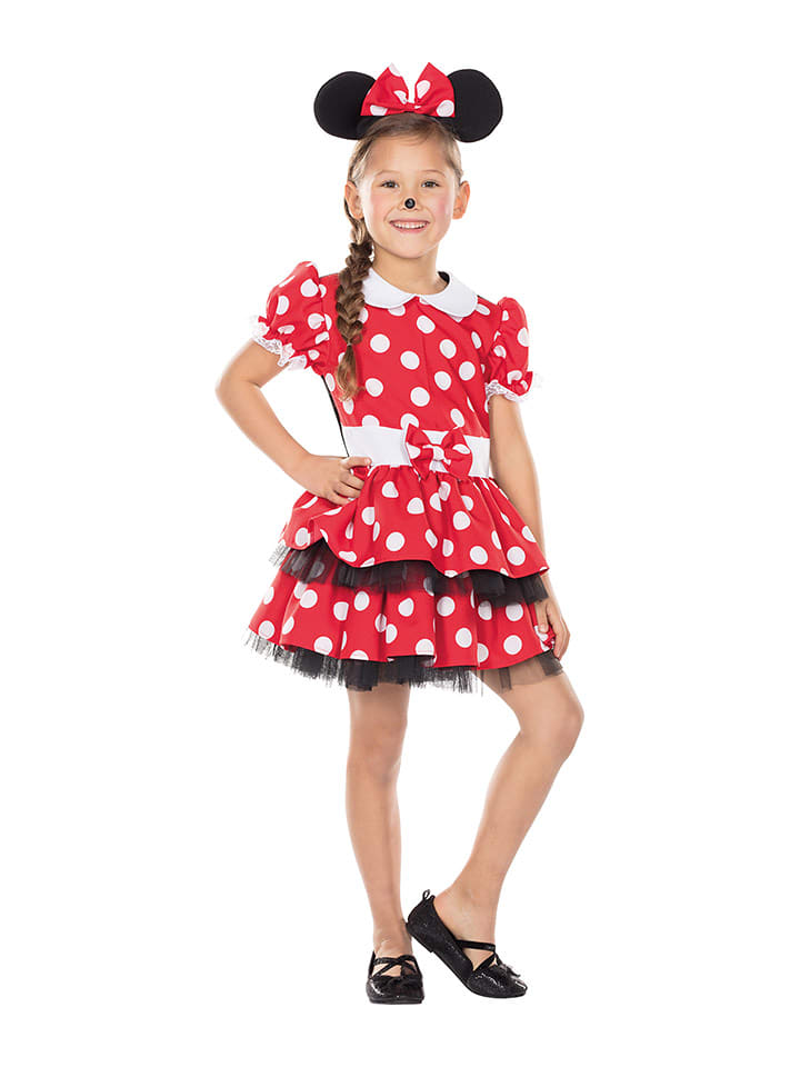 Party x People 2-częściowy kostium "Mouse girl" w kolorze czerwono-czarnym rozmiar: 128