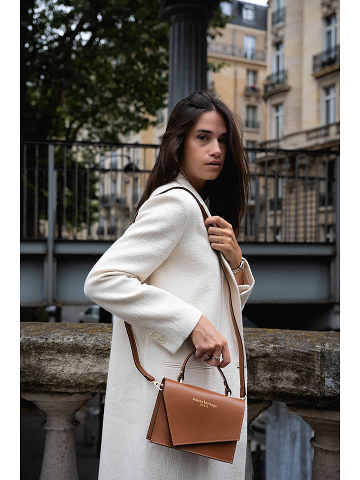 maison héritage PARIS Skórzana torebka "Diamant" w kolorze jasnobrązowym - 20 x 14 x 6 cm rozmiar: onesize