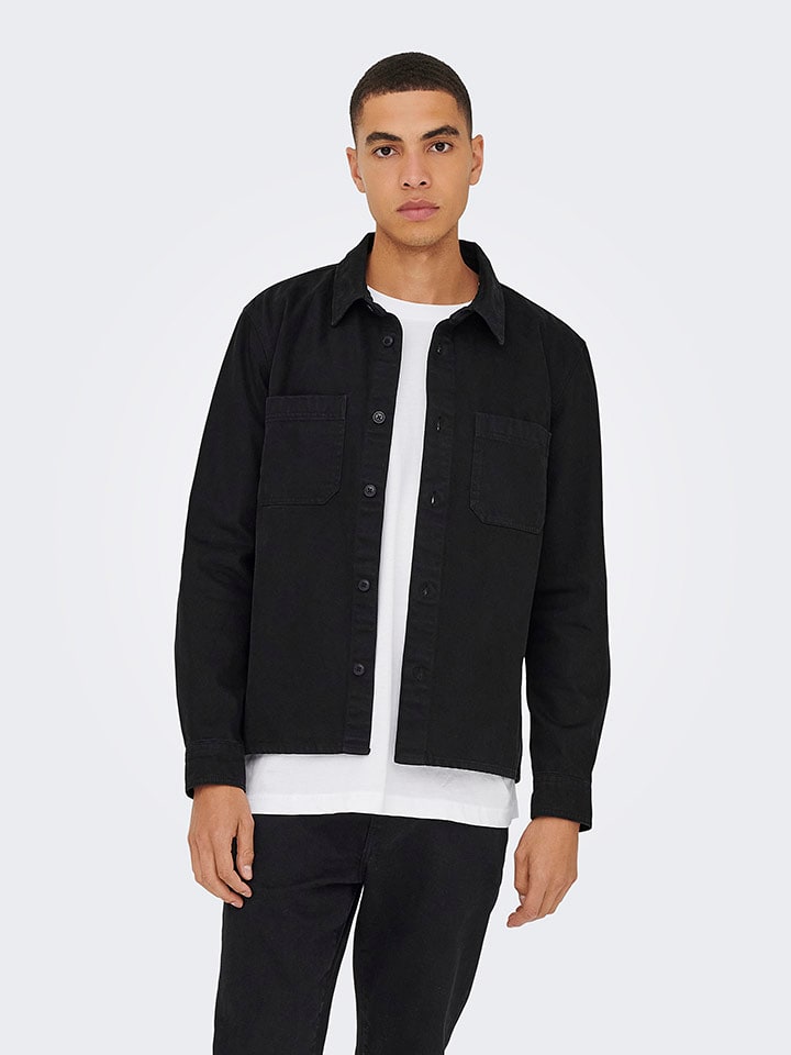 ONLY & SONS Koszula "Times" w kolorze czarnym rozmiar: XXL