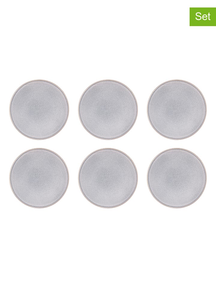 Björn Talerze obiadowe (6 szt.) "Stone" w kolorze szarym - Ø 27,5 cm rozmiar: onesize