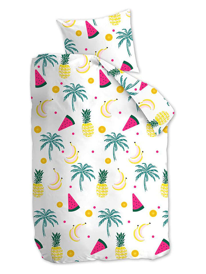 Ambiante Komplet pościeli "Kayla" w kolorze białym ze wzorem rozmiar: 200x200/220 cm