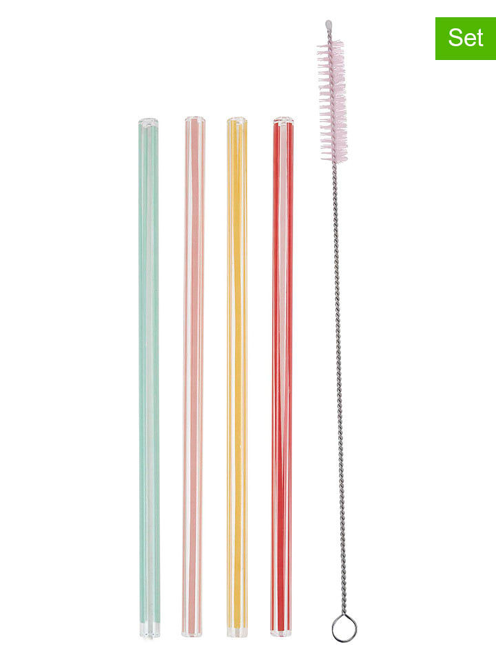 Miss Étoile 5-częściowy zestaw do napojów w różnych kolorach - dł. 20 cm rozmiar: onesize