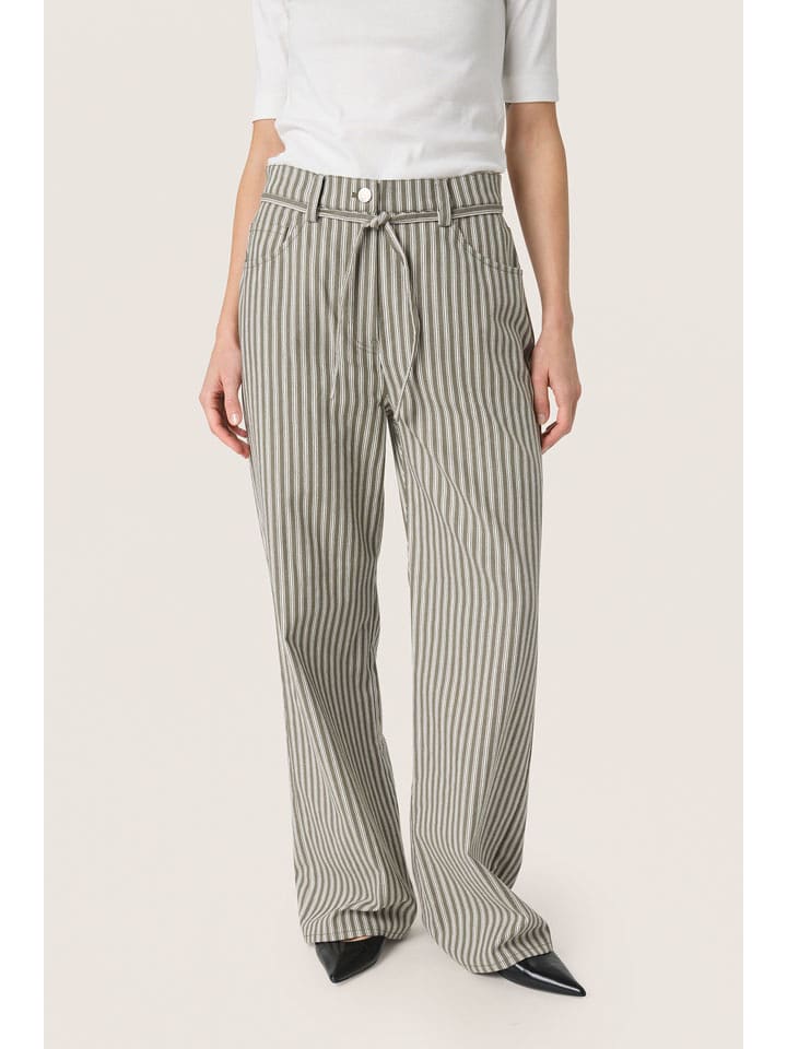 Soaked in Luxury Spodnie w kolorze zielono-białym rozmiar: M