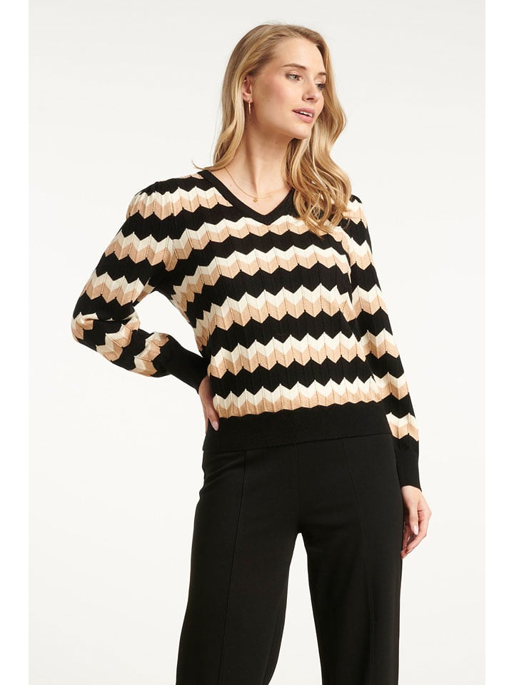 Smashed Lemon Sweter w kolorze czarno-beżowym rozmiar: 3XL