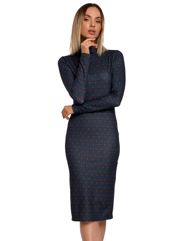 made of emotion Sukienka w kolorze granatowym ze wzorem rozmiar: XL