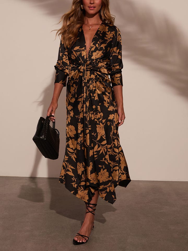 Milan Kiss Sukienka w kolorze czarno-karmelowym rozmiar: S