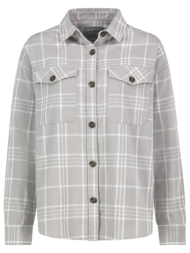 Eight2Nine Koszula w kolorze szaro-białym rozmiar: L