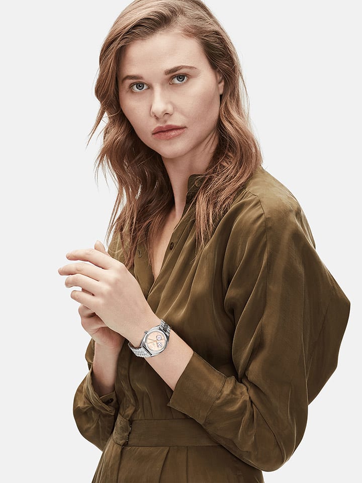 Liebeskind Chronograf w kolorze srebrno-brzoskwiniowym rozmiar: onesize