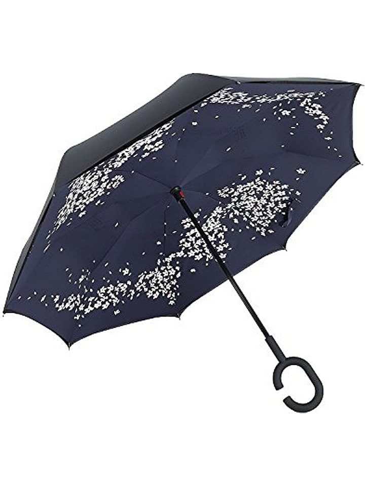 Le Monde du Parapluie Parasol odwrotny "Cherry Blossom" w kolorze jasnoróżowo-czarnym - Ø 85 cm rozmiar: onesize