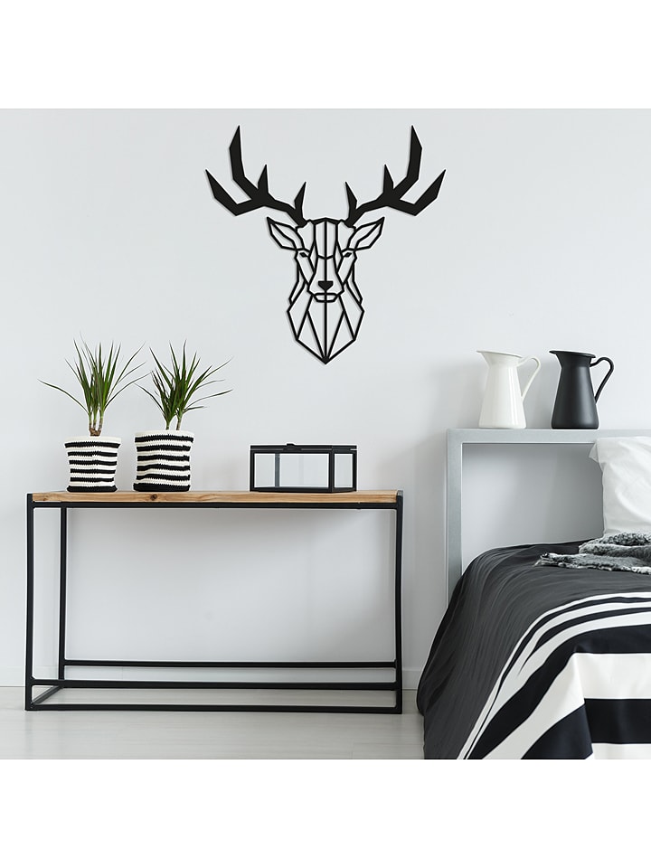 ABERTO DESIGN Dekoracja ścienna "Deer" - 51 x 51 cm rozmiar: onesize