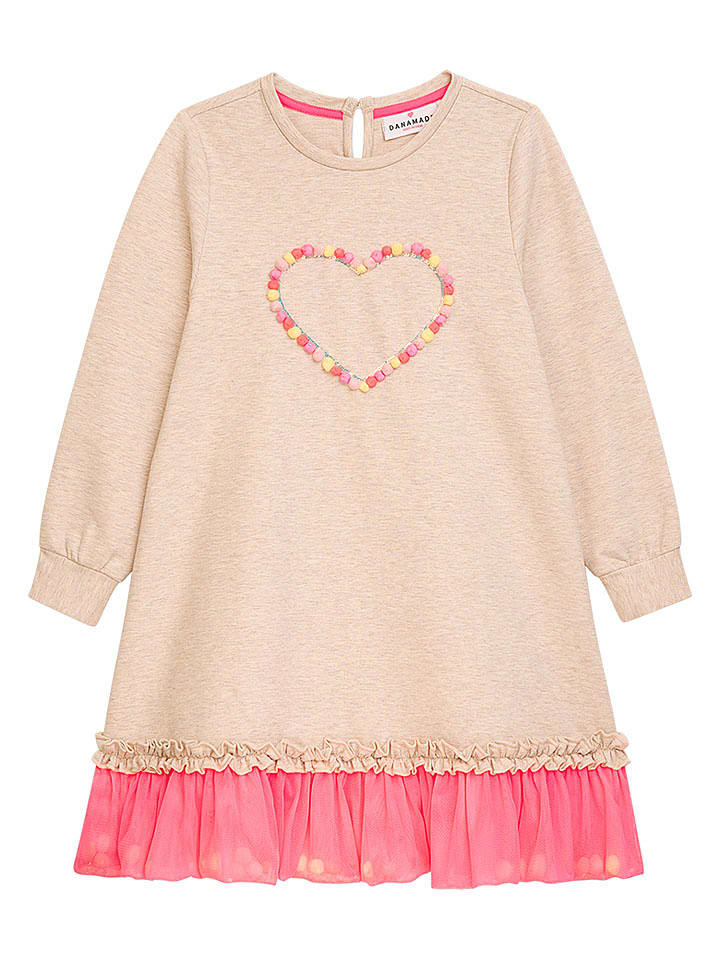 Danamade Sukienka "Lexy" w kolorze beżowo-różowym rozmiar: 140