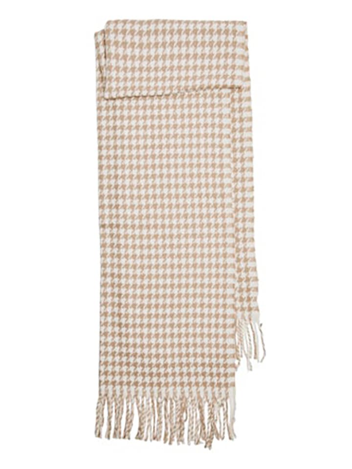 Pieces Szal w kolorze beżowo-białym - 190 x 65 cm rozmiar: onesize