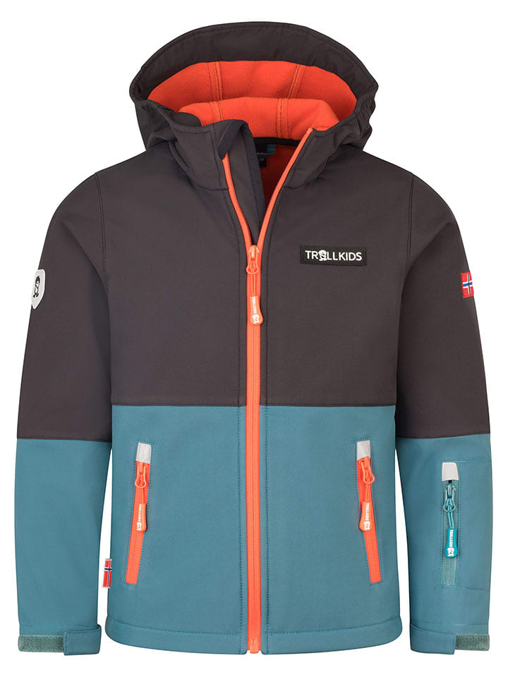 Trollkids Kurtka softshellowa "Skjorta" w kolorze niebiesko-czarnym rozmiar: 98