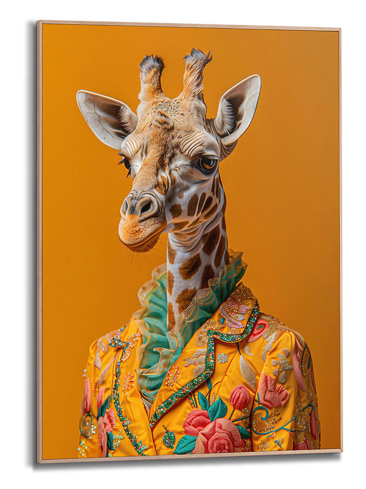 Orangewallz Druk artystyczny "Giraffe" w ramce rozmiar: 50x70 cm