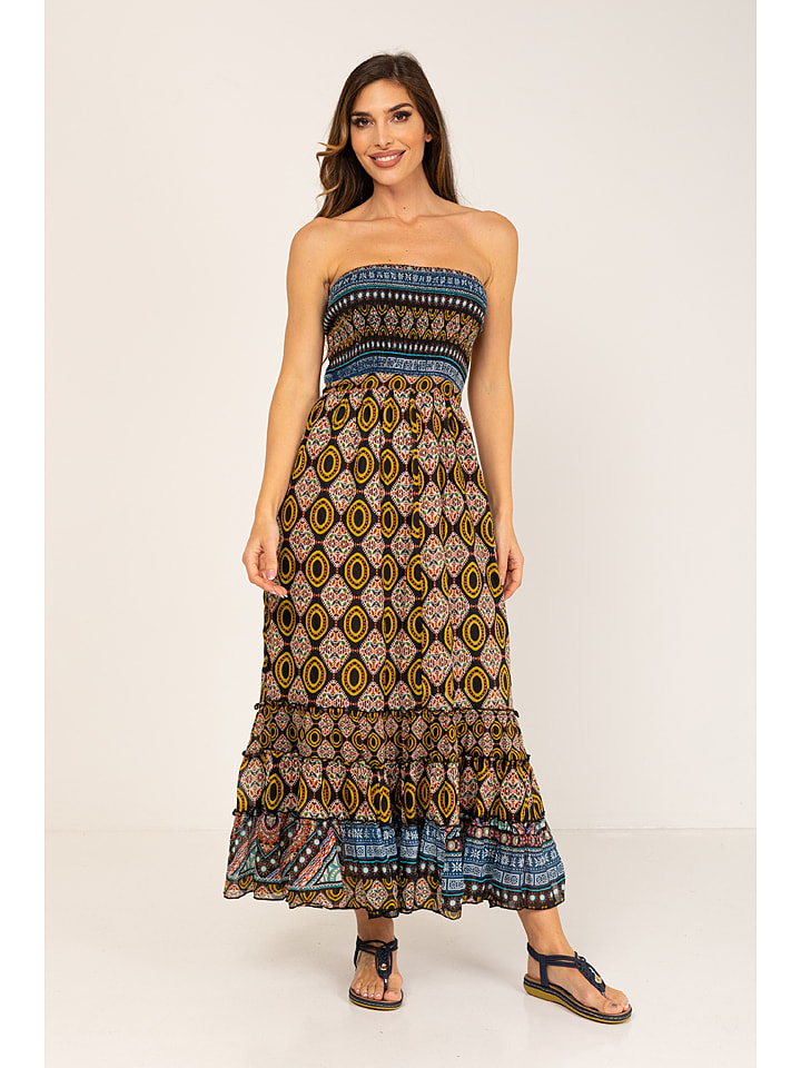 Peace & Love Sukienka w kolorze brązowo-niebieskim rozmiar: L