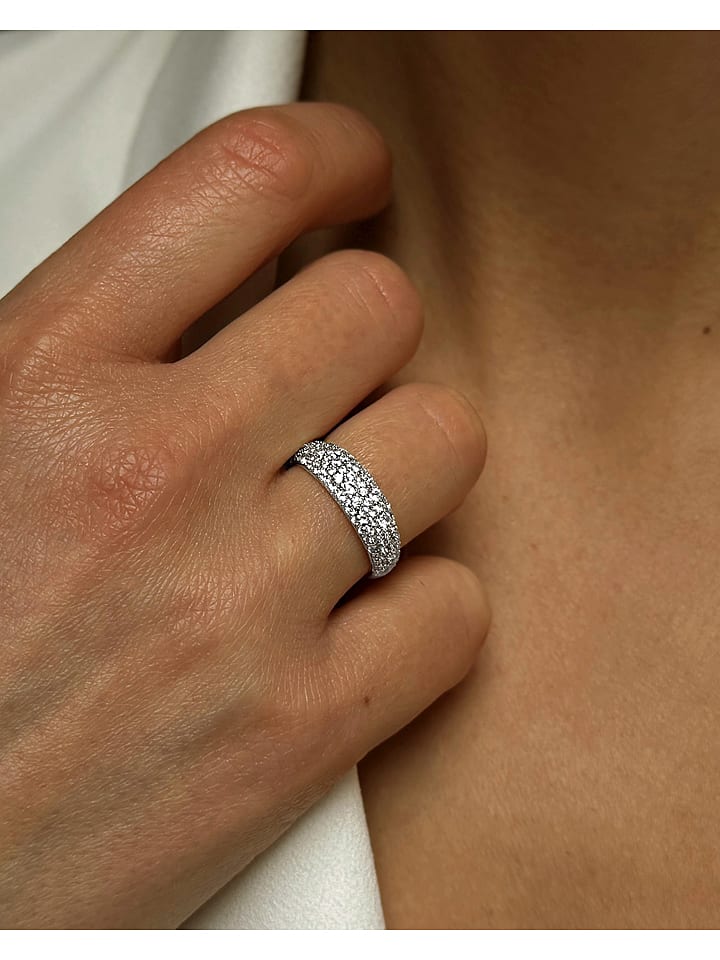 DI GIORGIO Srebrny pierścionek z cyrkoniami rozmiar: 58