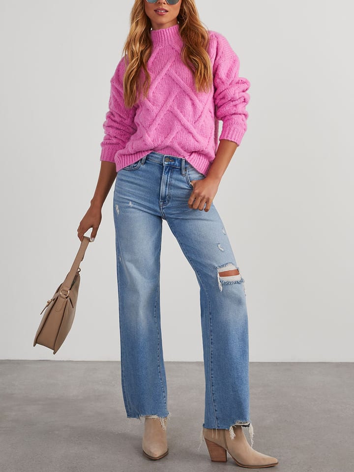 Milan Kiss Sweter w kolorze różowym rozmiar: M