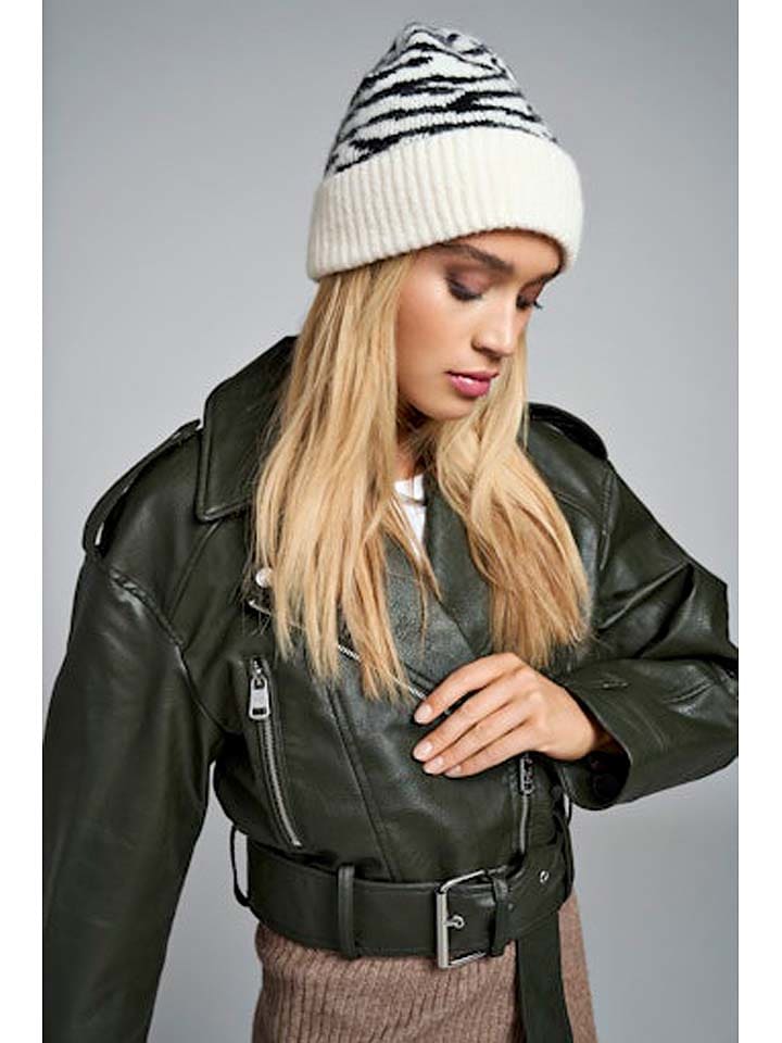 ONLY Czapka w kolorze biało-czarnym rozmiar: onesize