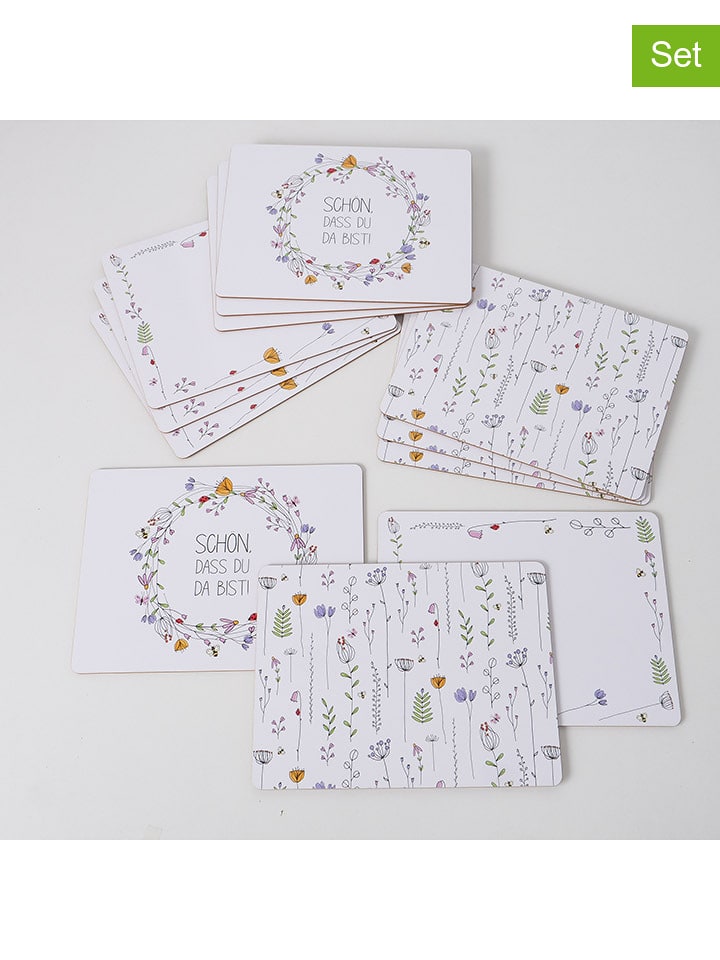 Boltze Podkładki stołowe (4 szt.) "Kamilla" w kolorze białym ze wzorem - 30 x 40 cm rozmiar: onesize