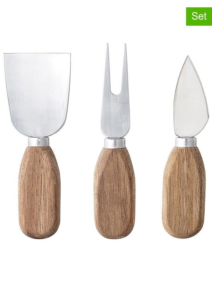 Bloomingville 3-częściowy zestaw "Lisamai" w kolorze jasnobrązowym - wys. 13 cm rozmiar: onesize