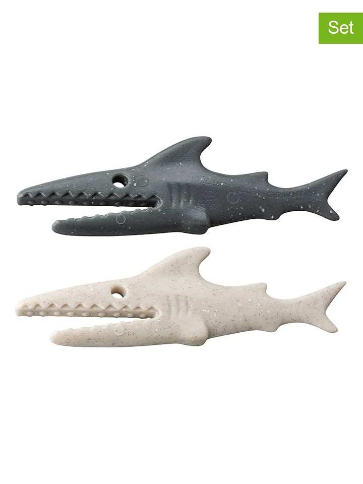 koziol Klips (20 szt.) "Sharky" w kolorze beżowym i antracytowym do opakowań rozmiar: onesize