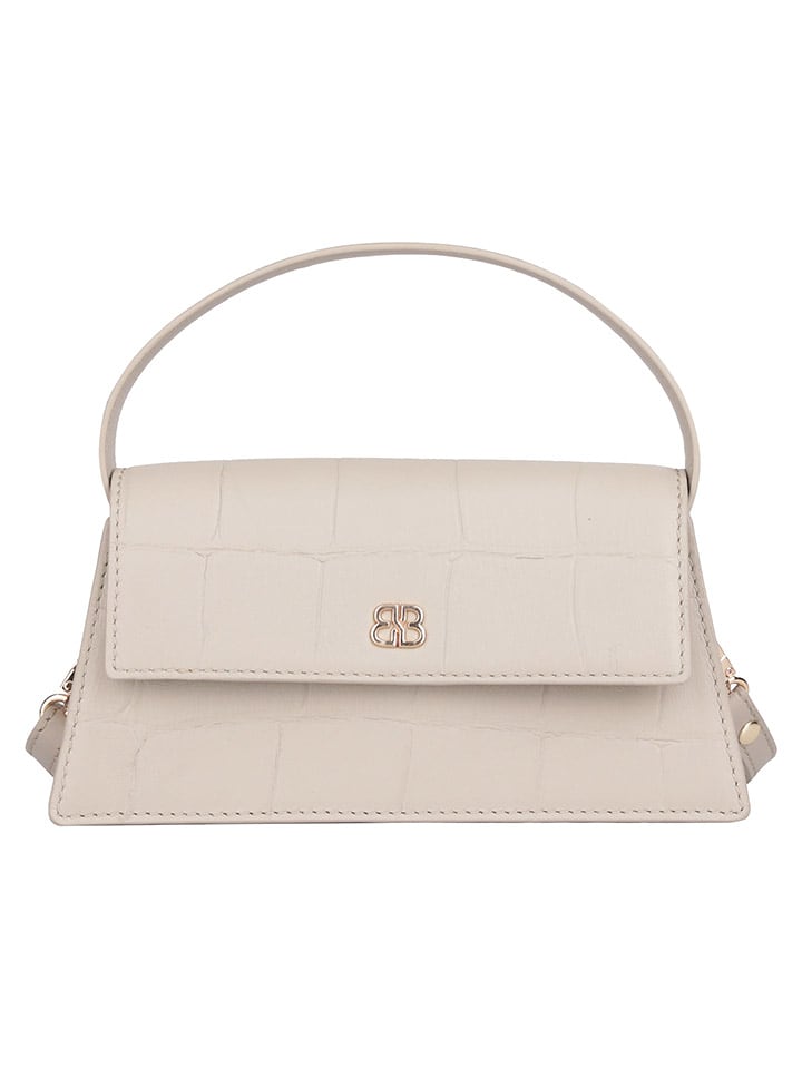 Bellicci Skórzana torebka "Vicky" w kolorze beżowym - 22 x 18 x 6 cm rozmiar: onesize