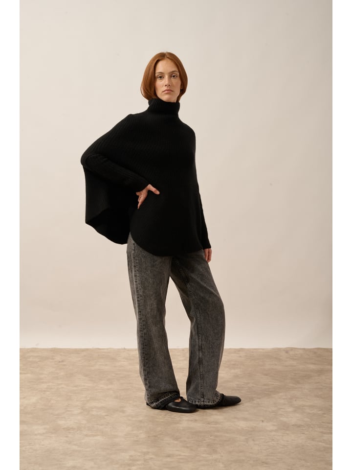 Just Cashmere Kaszmirowe ponczo "Huaraz" w kolorze brązowym rozmiar: M