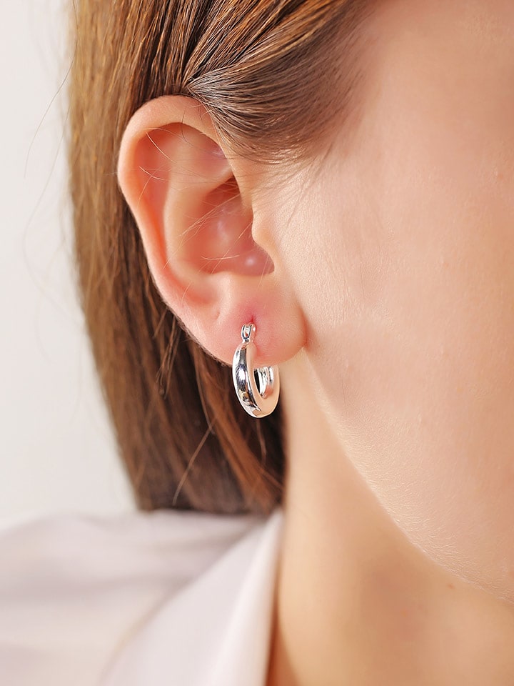 Miu Silver Srebrne kolczyki-kreole rozmiar: onesize