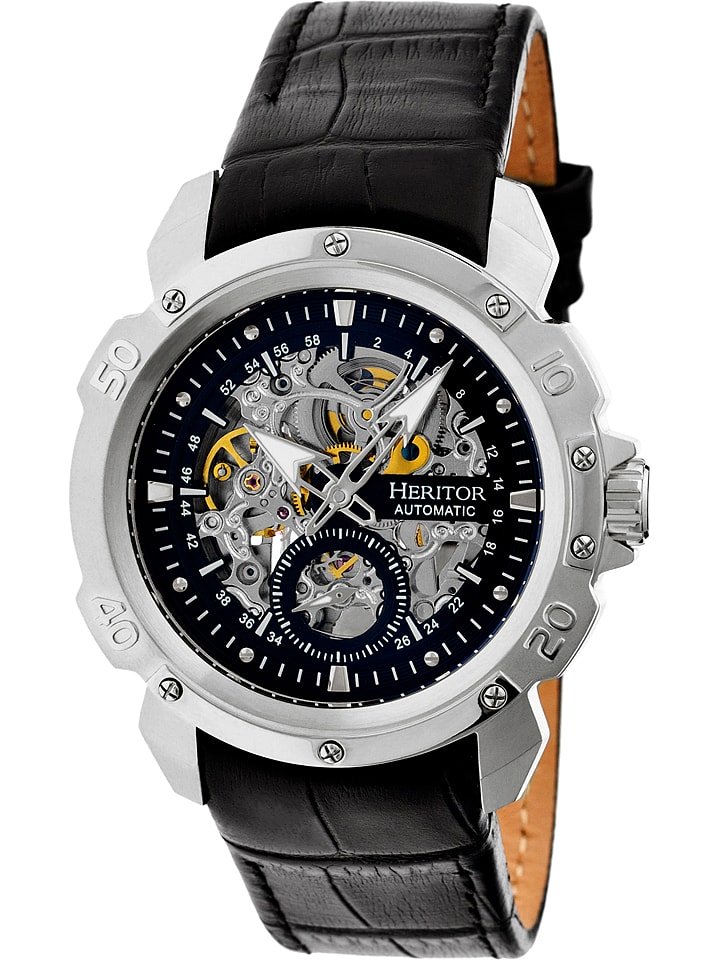 Heritor Zegarek automatyczny "Conrad" w kolorze srebrno-czarnym rozmiar: onesize