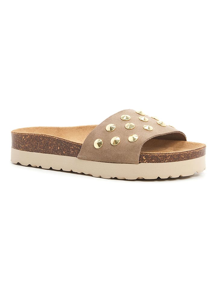 billowy Skórzane klapki w kolorze beżowym rozmiar: 41