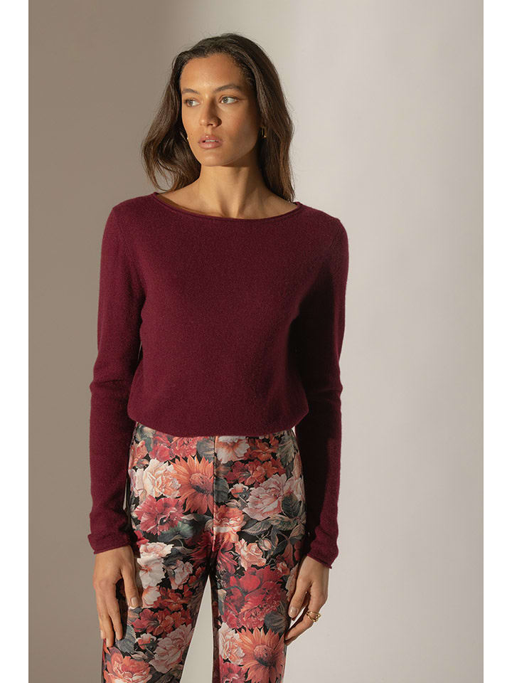 Perfect Cashmere Kaszmirowy sweter "Megan" w kolorze bordowym rozmiar: XL