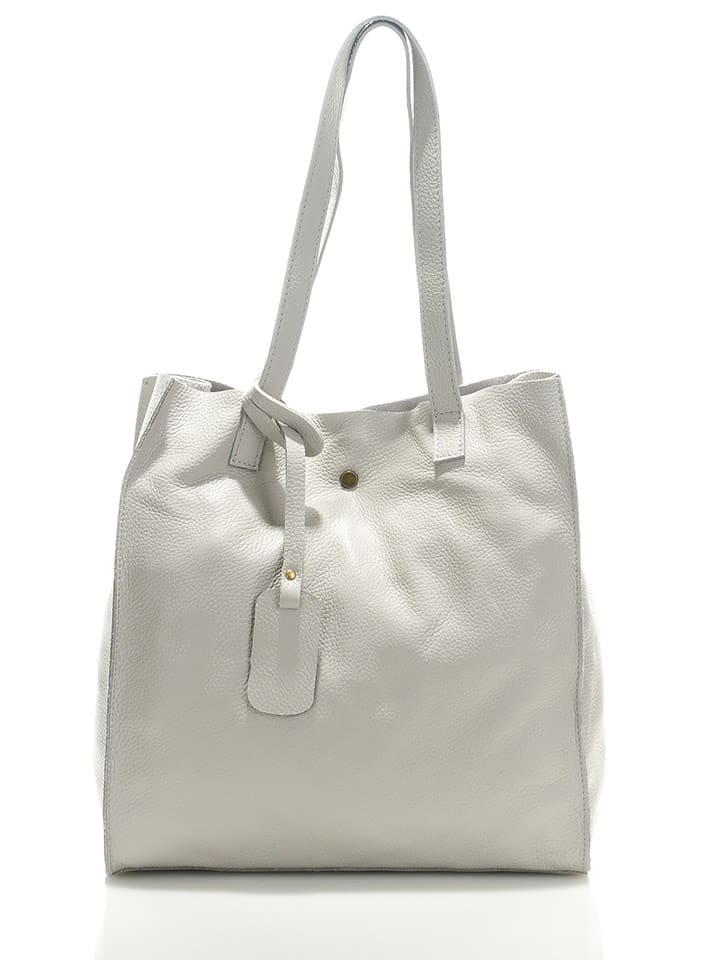 ORE10 Skórzana torebka "Aram" w kolorze białym - 34 x 28 x 12 cm rozmiar: onesize